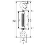 Natezni vijak kuka-oko AISI 316 RX-lift - Slika 2