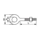 Očni vijak sa krugom i maticom AISI 316 - Slika 2