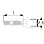 Očni vijak dugi sa maticom AISI 316 RX-lift - Slika 2