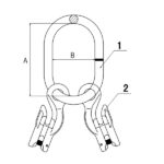 Ovjesna alka sa skračivaćem za lanac 2-krake priveznice G100 RX1067 - Slika 2