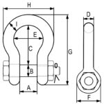 High tensile steel bow shackle with safety pin G2130 RX-lift - Image 2