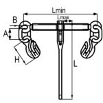 Ratchet chain load binder with safety hooks G80 - Image 2